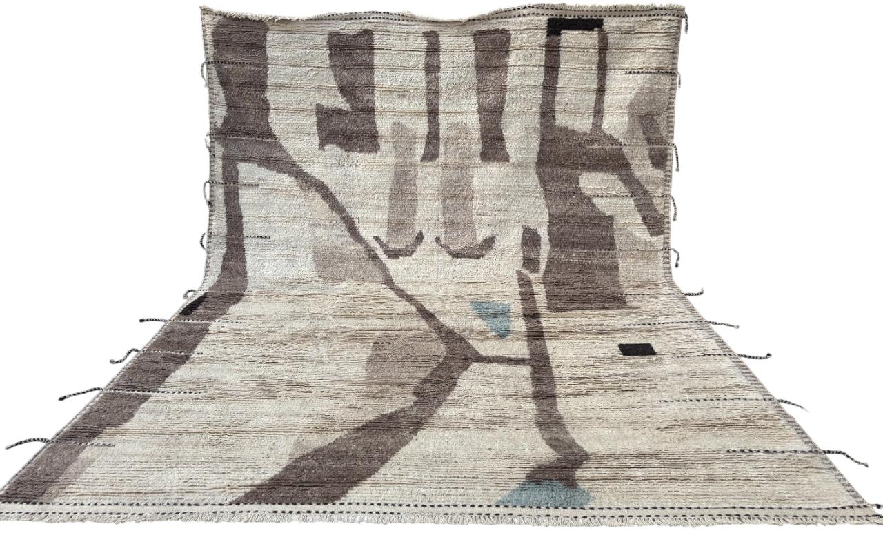 Alfombra de diseño marroquí anudada a mano, 100% lana. Opciones personalizadas disponibles Turco en venta