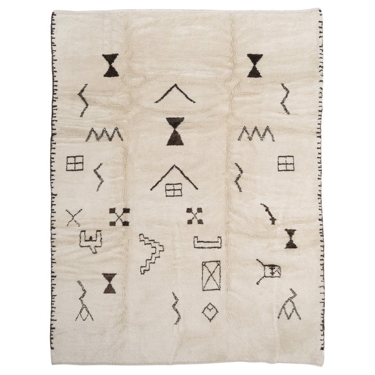 HandKnotted Moroccan Rug, 100 Natural UnDyed Wool, Custom Options Avl For Sale at 1stDibs