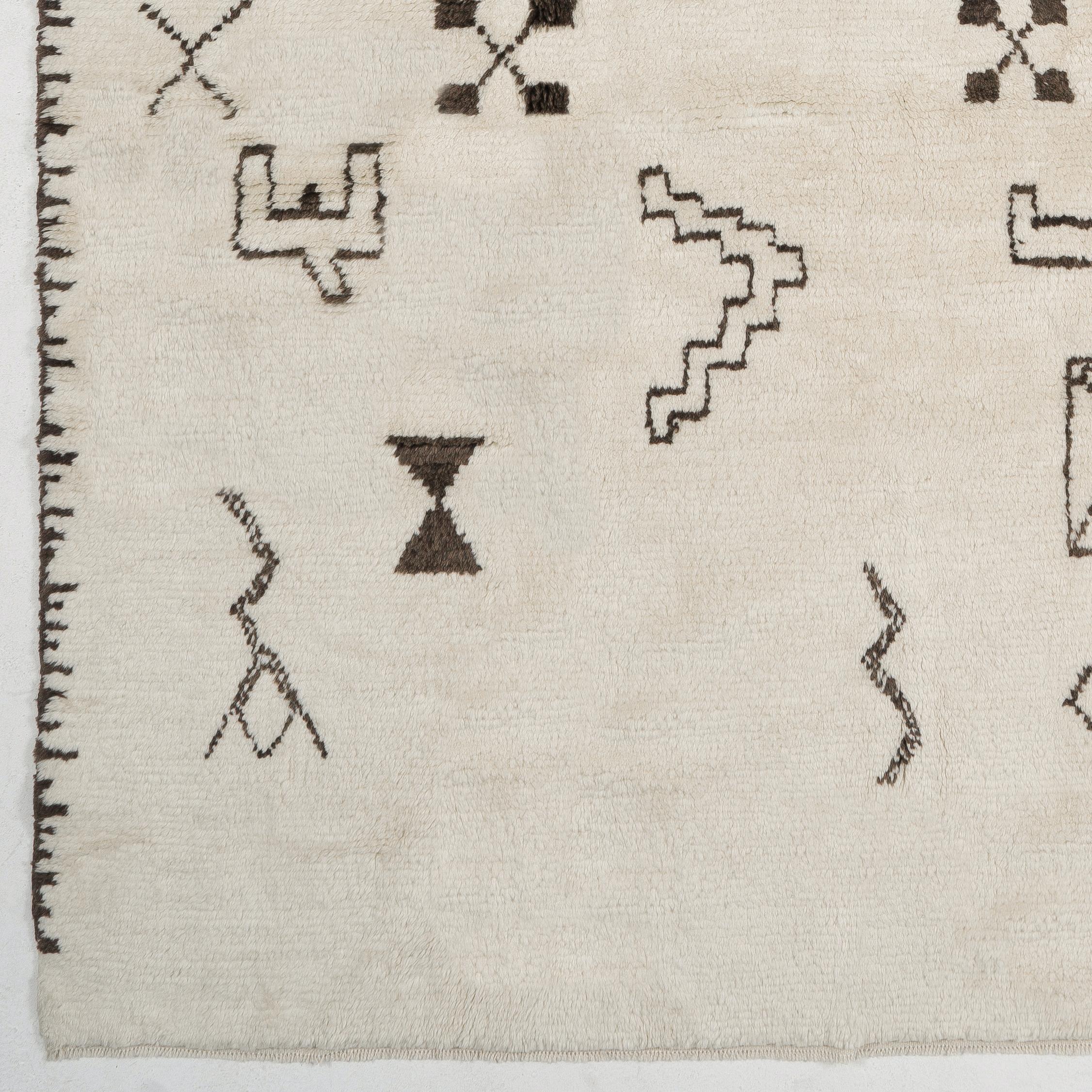 9x12 ft Handgeknüpfter Teppich im marokkanischen Stil. 100% natürliche Wolle. Maßgefertigte Optionen Avl. (Türkisch) im Angebot