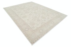 9x12 ft Handknotted Traditional Beige Large Area Rug. 100% Wool Carpet