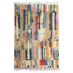 9x12 ft Handknotted Wool Abstract Area Rug. Multicolor Modern Living Room Carpet