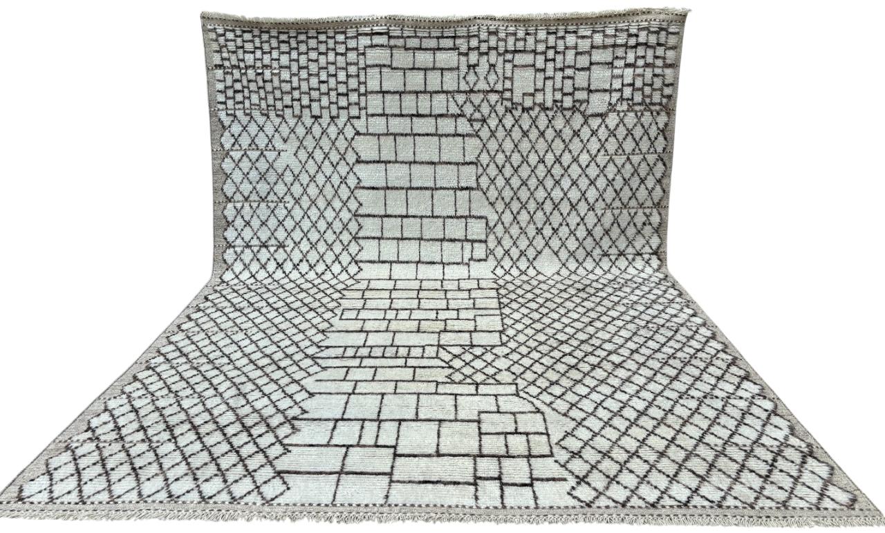 Turc 9x12 Ft Tapis de style marocain fait à la main. 100% Laine naturelle. Options sur-mesure disponibles en vente