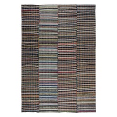 9x12 ft Handmade Turkish Kilim, Vintage Cotton Rag Rug, Multicolored Carpet