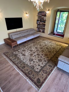 Tapis turc Oushak 9x12 Ft fait à la main, 100 % laine souple et teintures naturelles