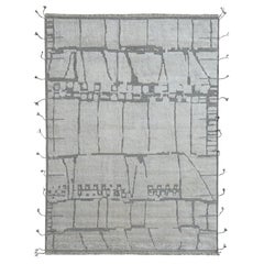 Alfombra moderna de diseño marroquí hecha a mano, de 9x12 pies. 100% Lana. Opciones personalizadas disponibles
