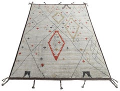 Moderner marokkanischer 9x12 Ft NEUer Teppich im Berberstil. Kundenspezifische Optionen verfügbar. ALLE WOLLE