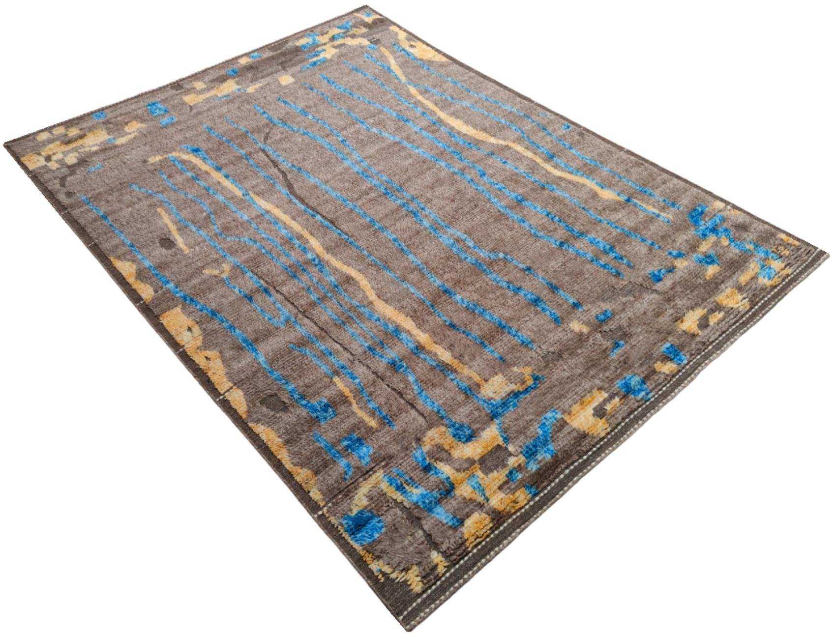 Moderne Tapis de style marocain moderne 9x12 Ft. 100 % laine, fait à la main  OPTIONS PERSONNALISÉES en vente