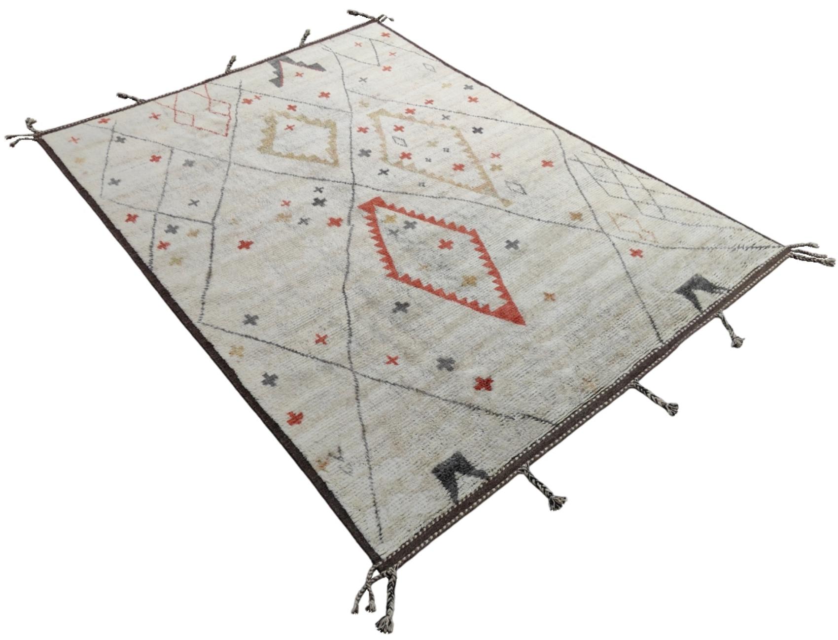 Moderne 9x12 Ft NEW Tapis marocain moderne de style berbère. Options sur mesure disponibles. TOUT EN LAINE en vente