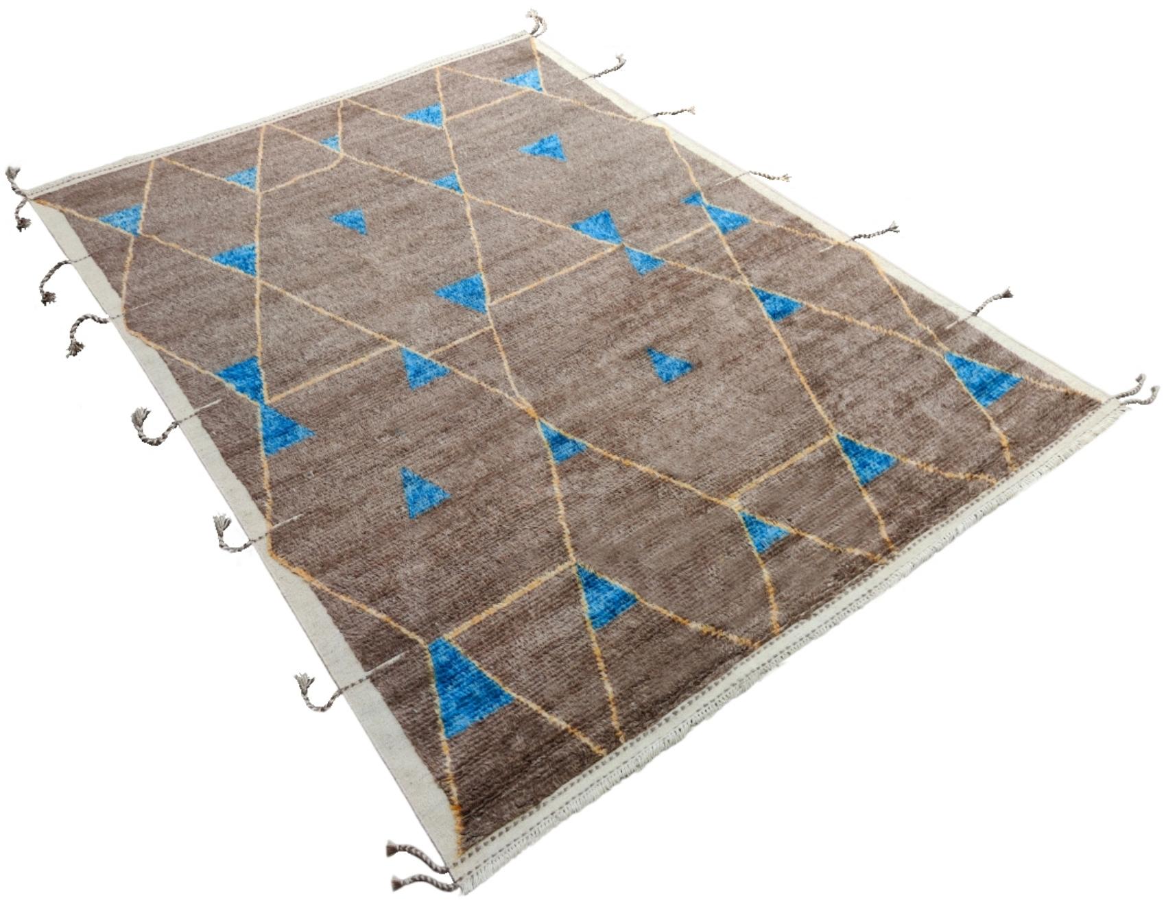 9x12 Pies Alfombra de diseño moderno estilo marroquí. 100% lana. Opciones personalizadas disponibles Moderno en venta