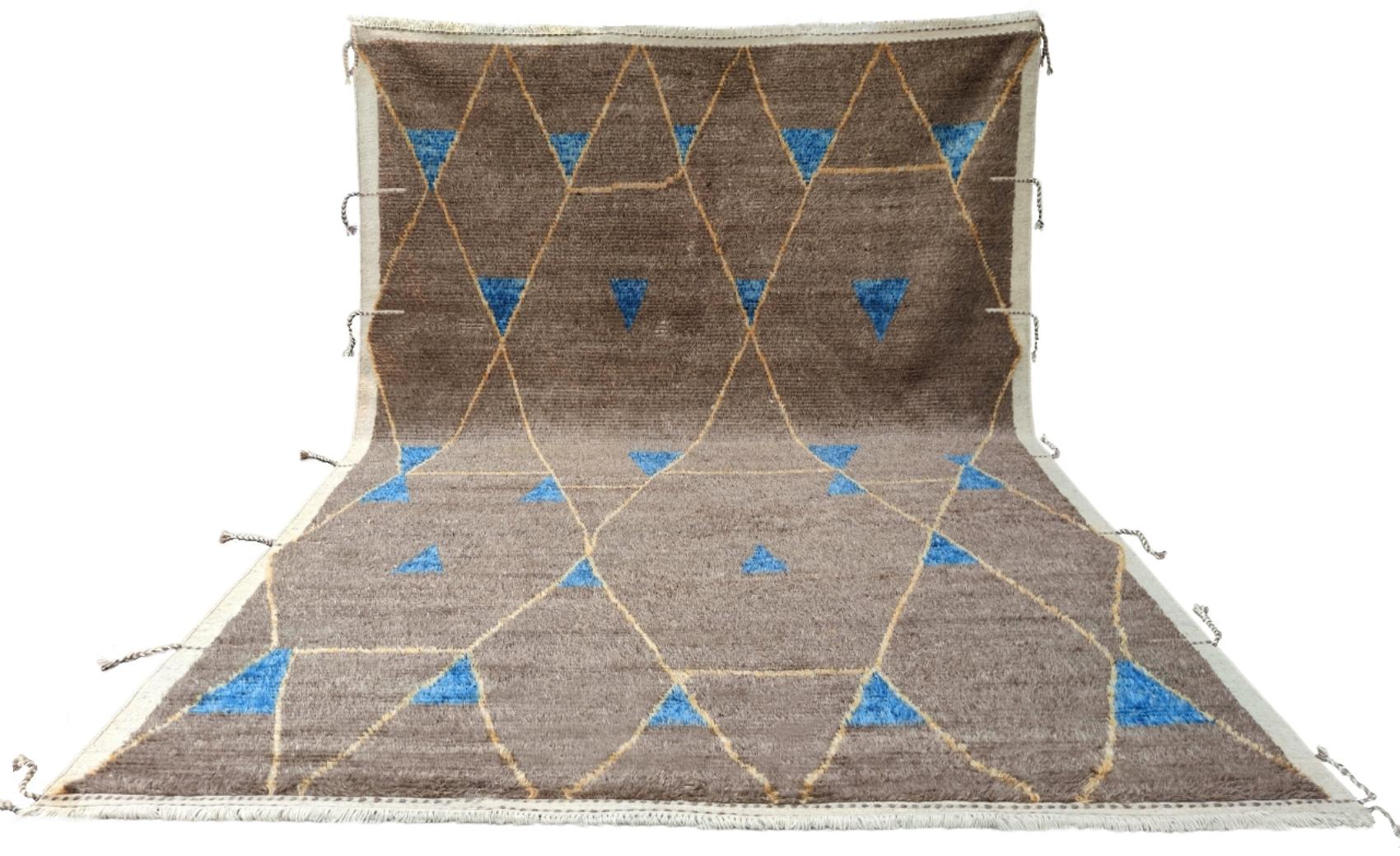 9x12 Pies Alfombra de diseño moderno estilo marroquí. 100% lana. Opciones personalizadas disponibles Turco en venta