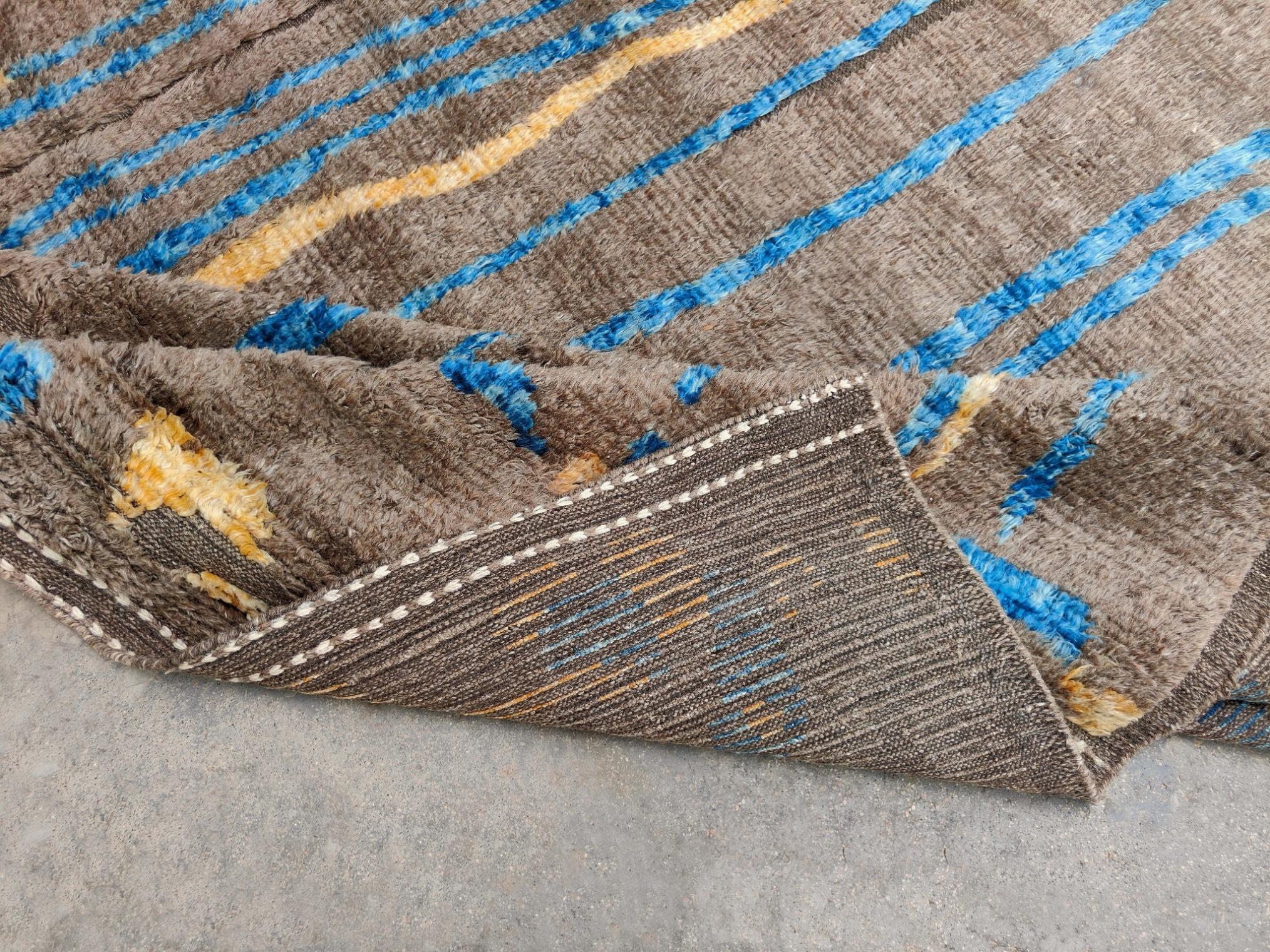 Tapis de style marocain moderne 9x12 Ft. 100 % laine, fait à la main  OPTIONS PERSONNALISÉES Neuf - En vente à Spring Valley, NY