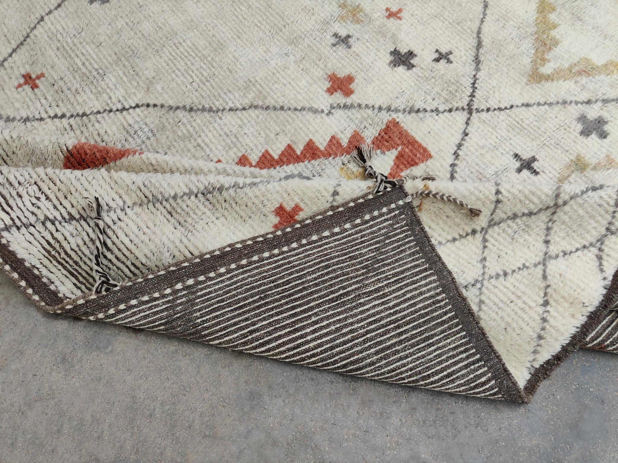 XXIe siècle et contemporain 9x12 Ft NEW Tapis marocain moderne de style berbère. Options sur mesure disponibles. TOUT EN LAINE en vente