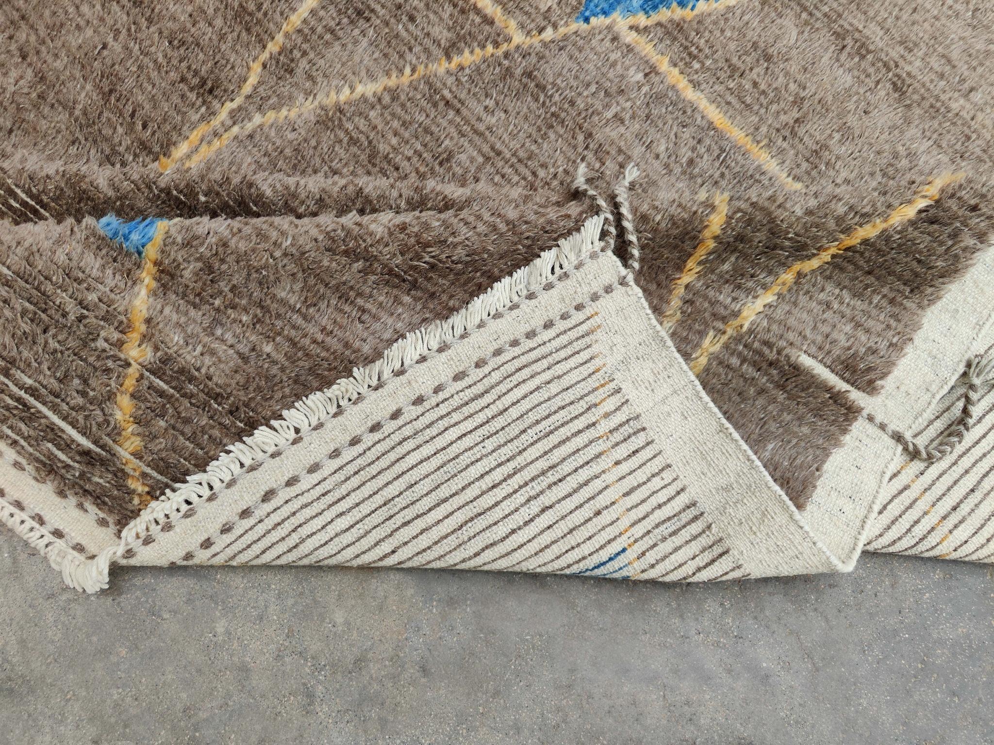 9x12 Pies Alfombra de diseño moderno estilo marroquí. 100% lana. Opciones personalizadas disponibles en Nuevo estado para la venta en Spring Valley, NY