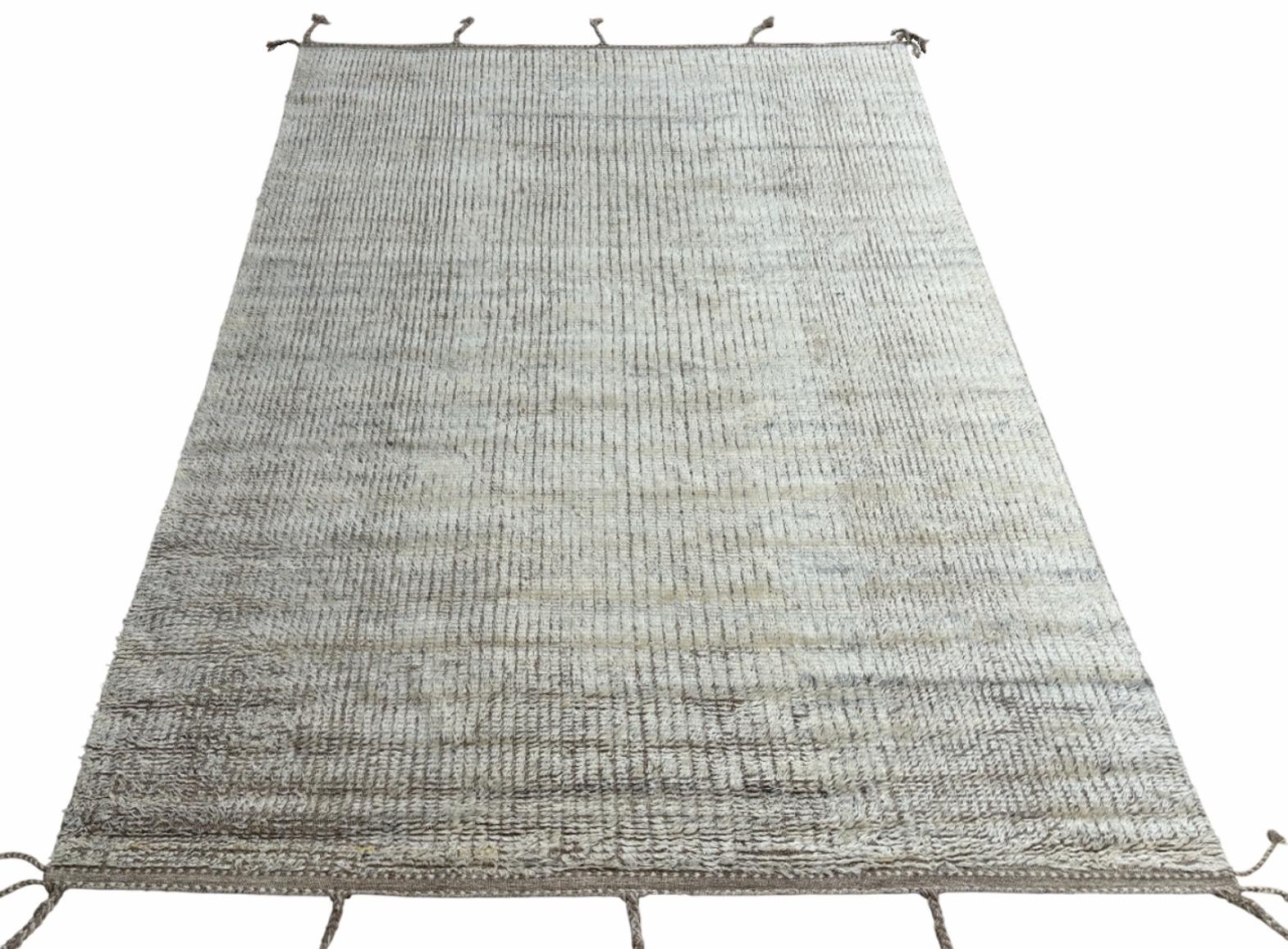 Alfombra moderna de lana hecha a mano de 9x12 pies. Diseño marroquí. OPCIONES PERSONALIZADAS disponibles Moderno en venta
