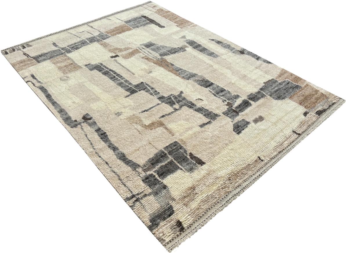 Noué à la main 9x12 Ft Tapis marocain de style berbère fait à la main. 100% laine. Options sur-mesure disponibles en vente