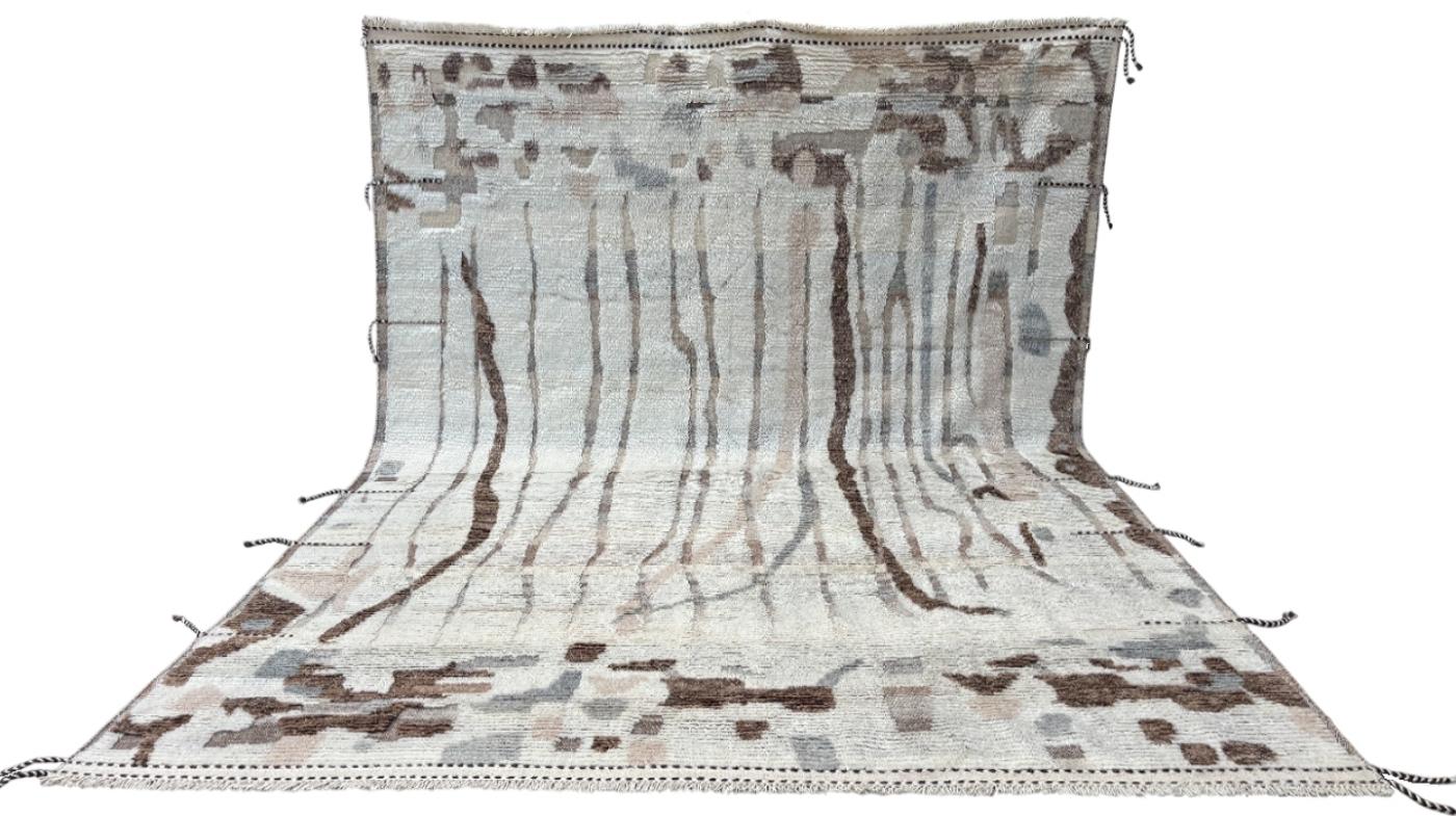 Turc 9x12 Ft Tapis de style marocain fait à la main. 100% Laine naturelle. Options sur-mesure disponibles en vente