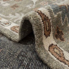9x12 Olive Green Traditional Oushak Style Hand Knotted Wool Rug ( G - 15326 )