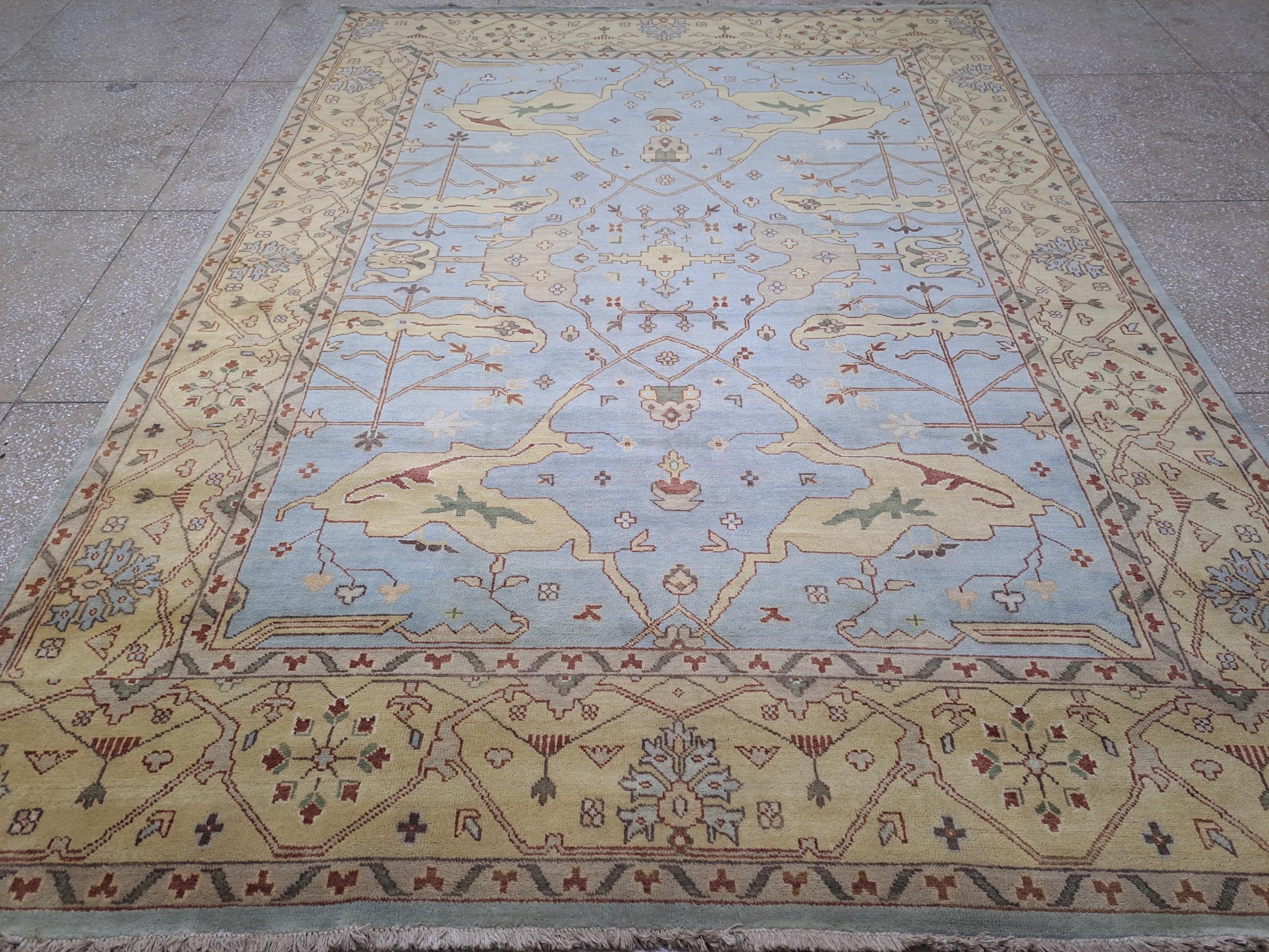 Annodato a mano Tappeto in stile Oushak 9x12 Ft New annodato a mano. Tappeto 100% lana. Opzioni personalizzate Avl. in vendita