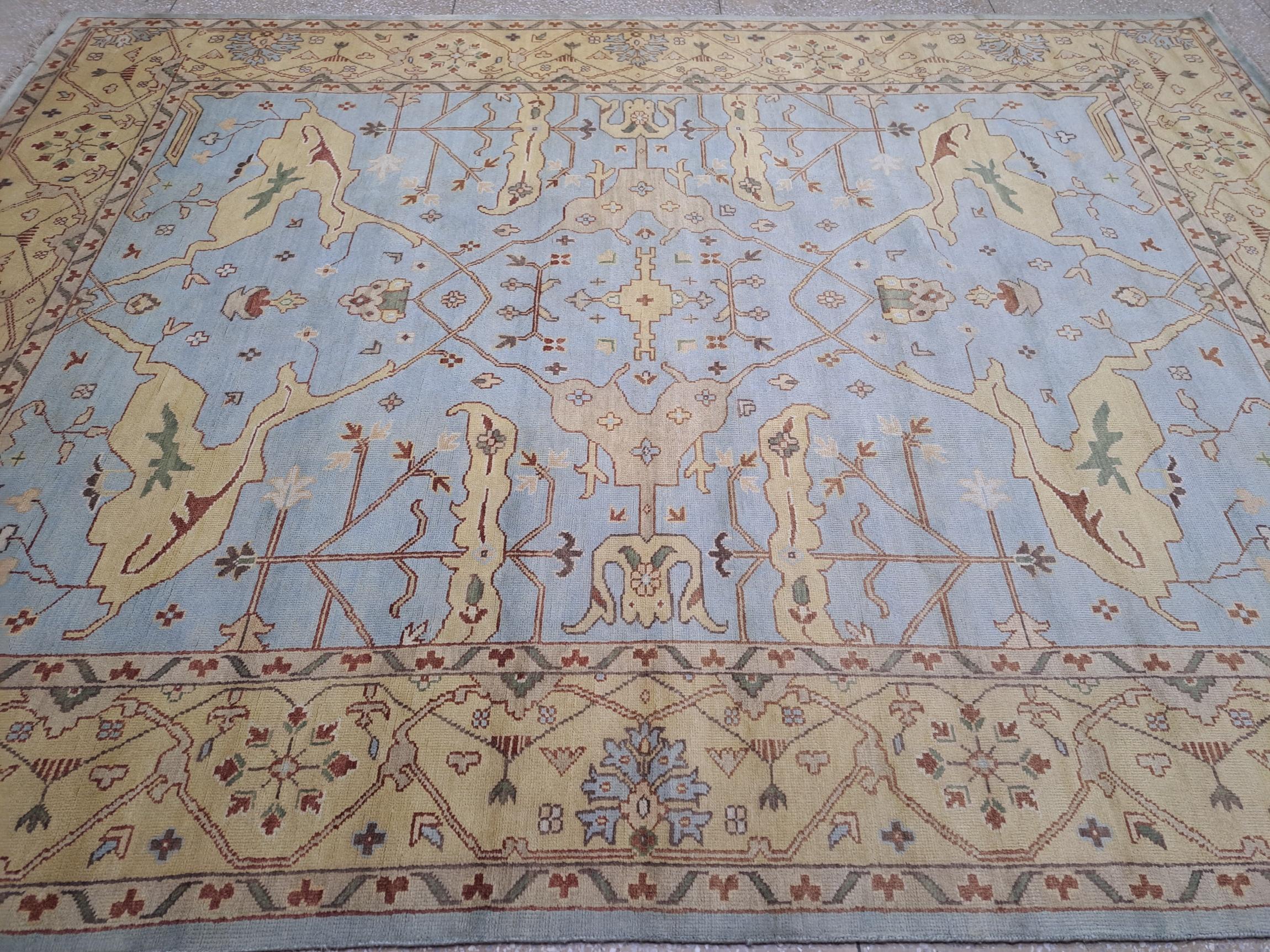 Tappeto in stile Oushak 9x12 Ft New annodato a mano. Tappeto 100% lana. Opzioni personalizzate Avl. In condizioni Nuovo in vendita a Spring Valley, NY