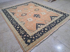 Tappeto in stile Oushak 9x12 Ft New annodato a mano. Tutti i tappeti di lana. Opzioni personalizzate disponibili.