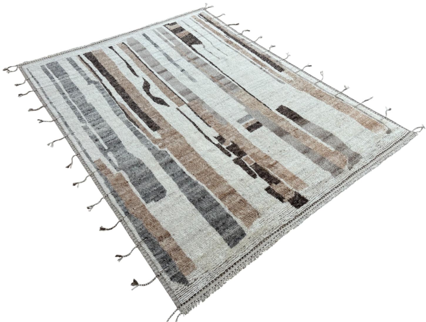 Moderno Tappeto berbero marocchino moderno 9x12 Ft &New. Opzioni personalizzate disponibili. 100% Lana in vendita