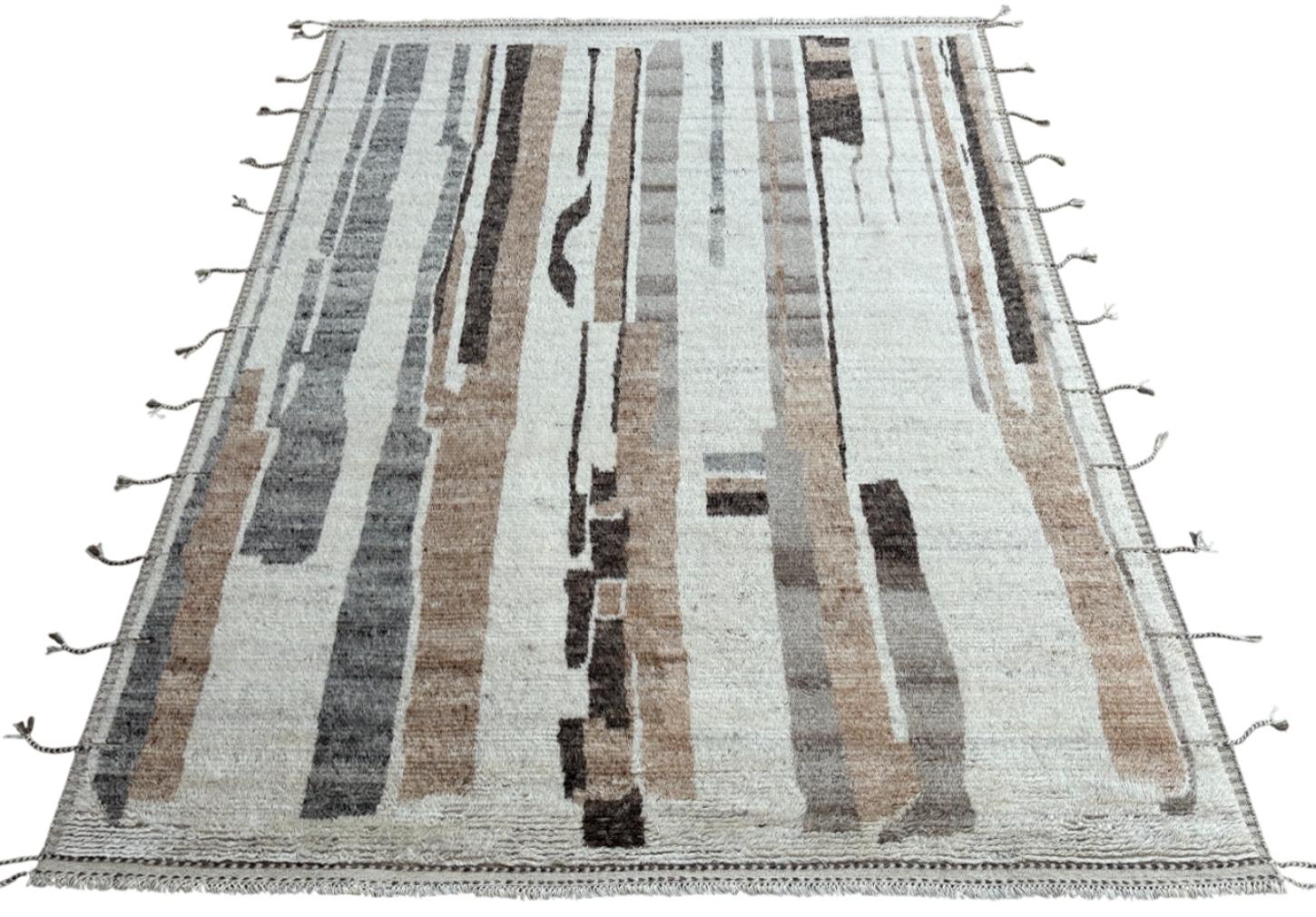 Turco Tappeto berbero marocchino moderno 9x12 Ft &New. Opzioni personalizzate disponibili. 100% Lana in vendita