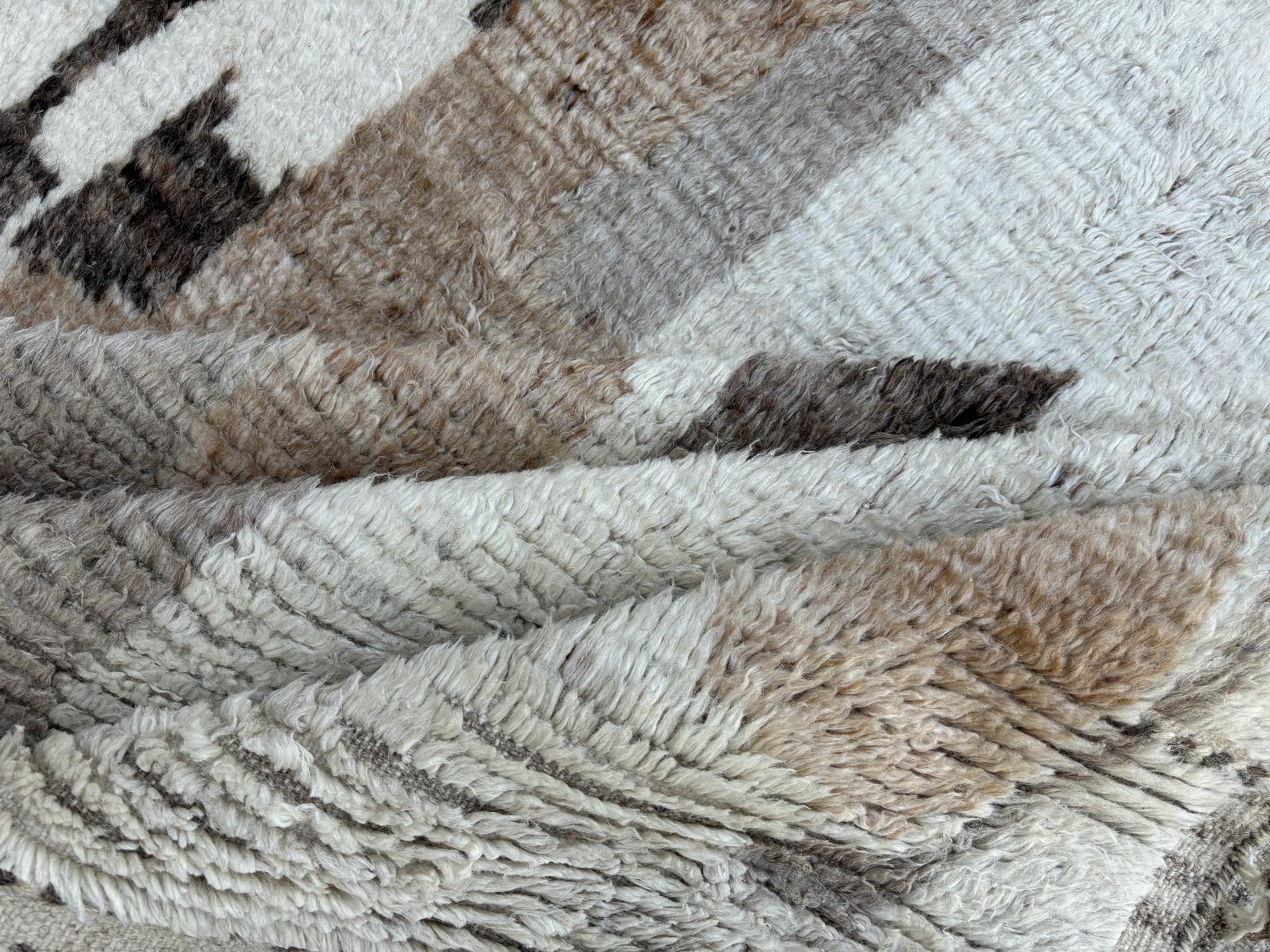 Annodato a mano Tappeto berbero marocchino moderno 9x12 Ft &New. Opzioni personalizzate disponibili. 100% Lana in vendita
