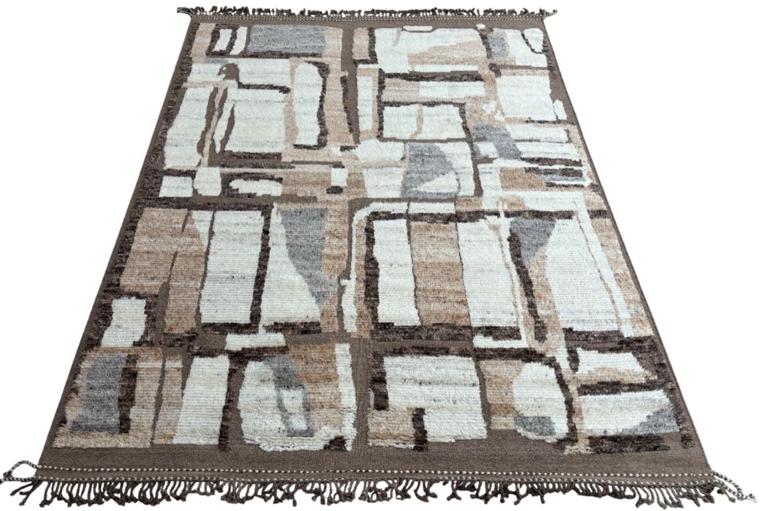 Modern 9x12 Ft New Moroccan Azilal Style Rug. Custom Options Available. 100% Wool For Sale