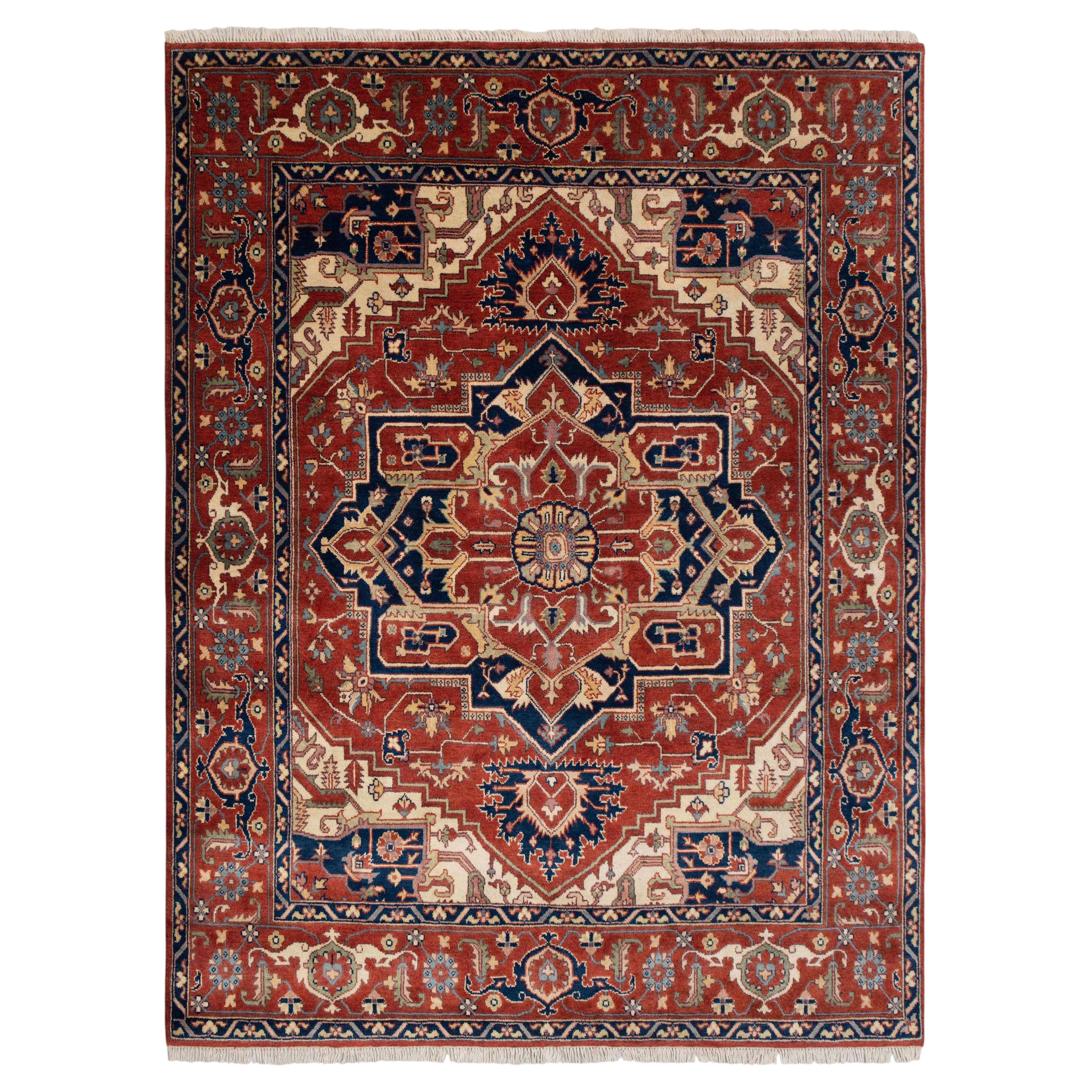 9x12 Ft Red Persian Serapi Traditional Hand Knotted Wool Rug ( MT - 54 )