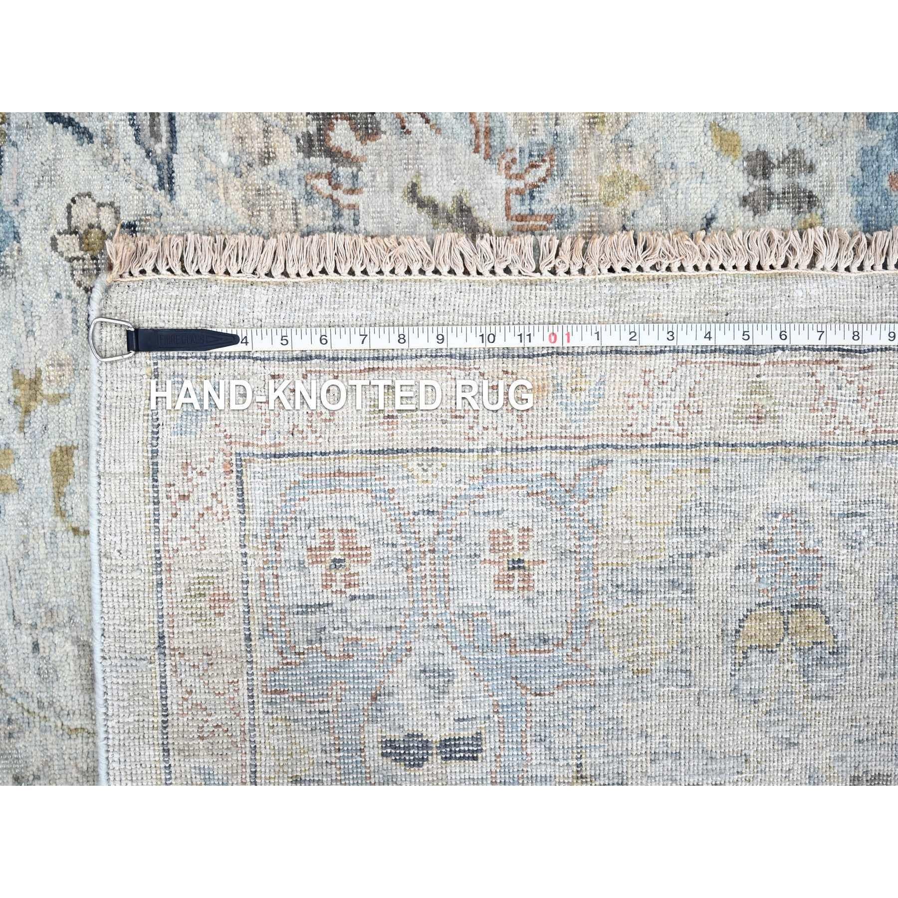 9'x12' Gray Antiqued Persian Ziegler Mahal Design Hand Knotted All Wool Rug en vente 3