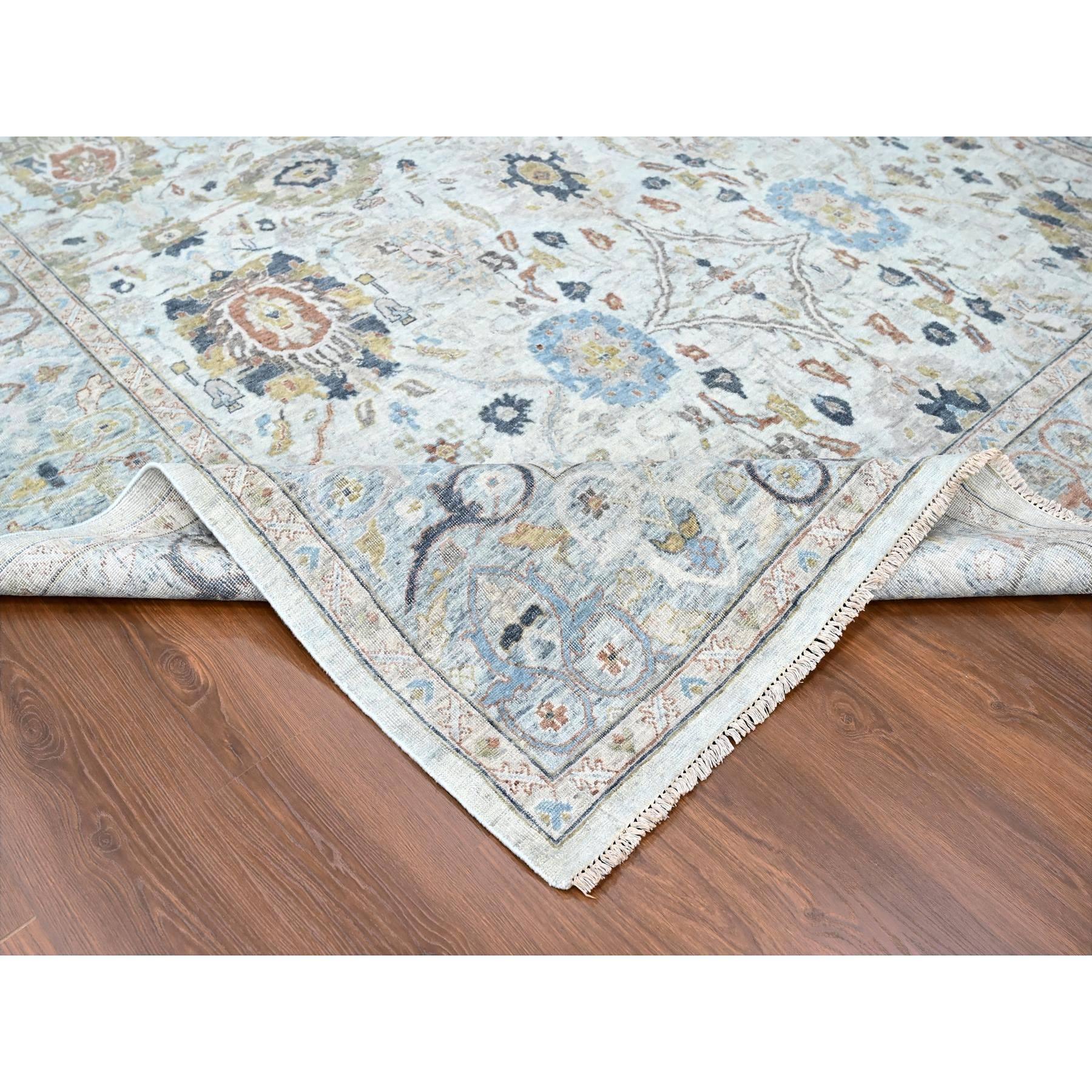 9'x12' Gray Antiqued Persian Ziegler Mahal Design Hand Knotted All Wool Rug Neuf - En vente à Carlstadt, NJ