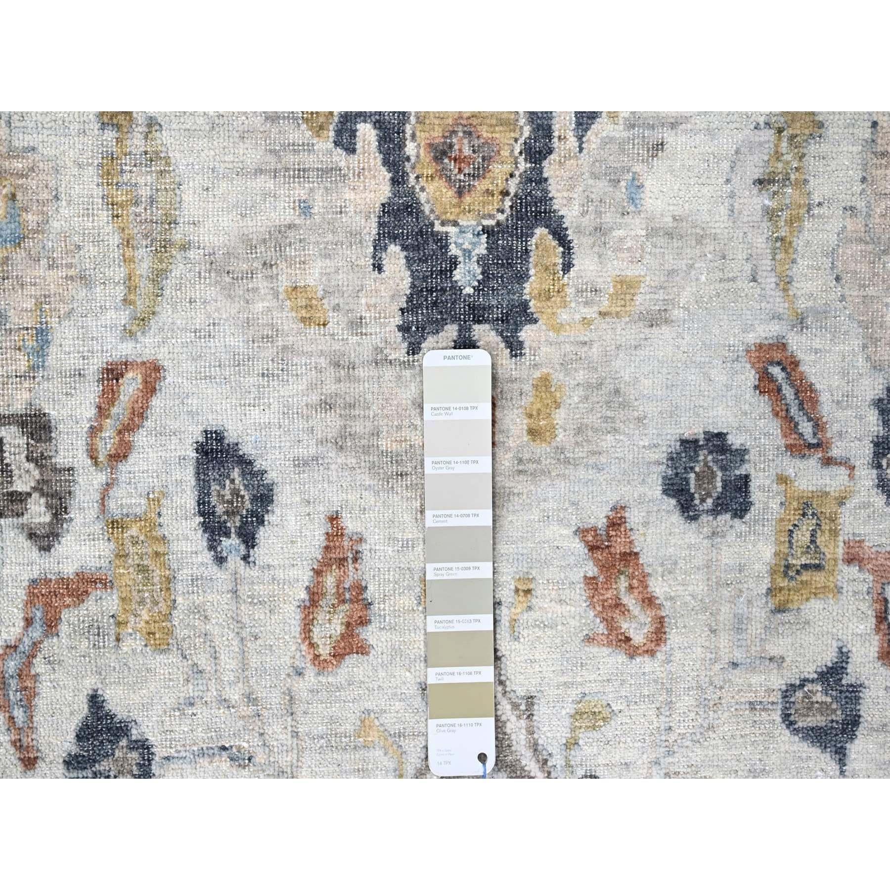 XXIe siècle et contemporain 9'x12' Gray Antiqued Persian Ziegler Mahal Design Hand Knotted All Wool Rug en vente