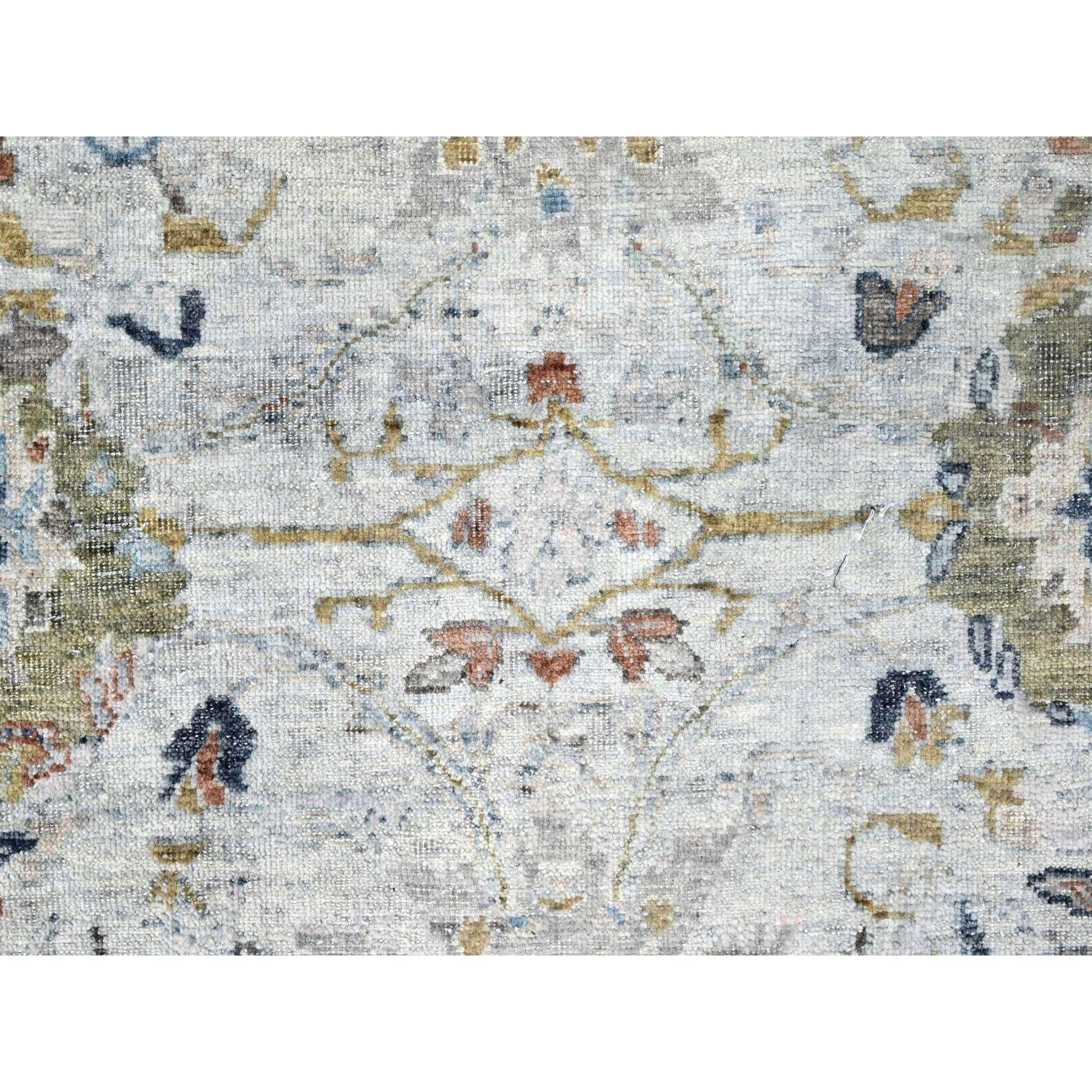 Laine 9'x12' Gray Antiqued Persian Ziegler Mahal Design Hand Knotted All Wool Rug en vente