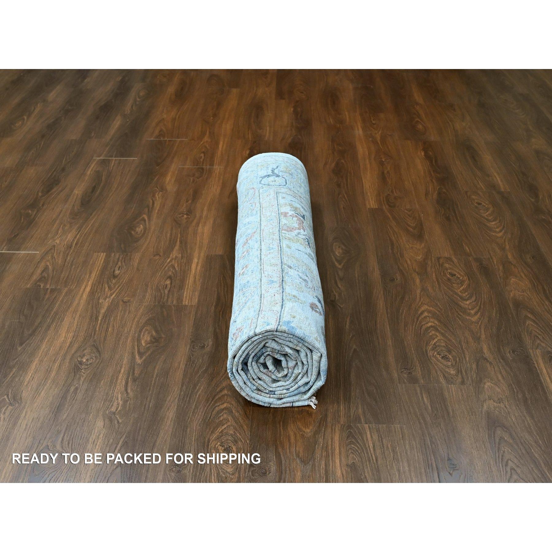 9'x12' Gray Antiqued Persian Ziegler Mahal Design Hand Knotted All Wool Rug en vente 1