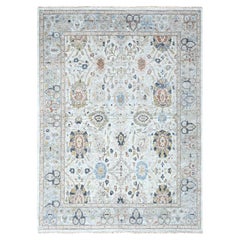 9'x12' Gray Antiqued Persian Ziegler Mahal Design Hand Knotted All Wool Rug