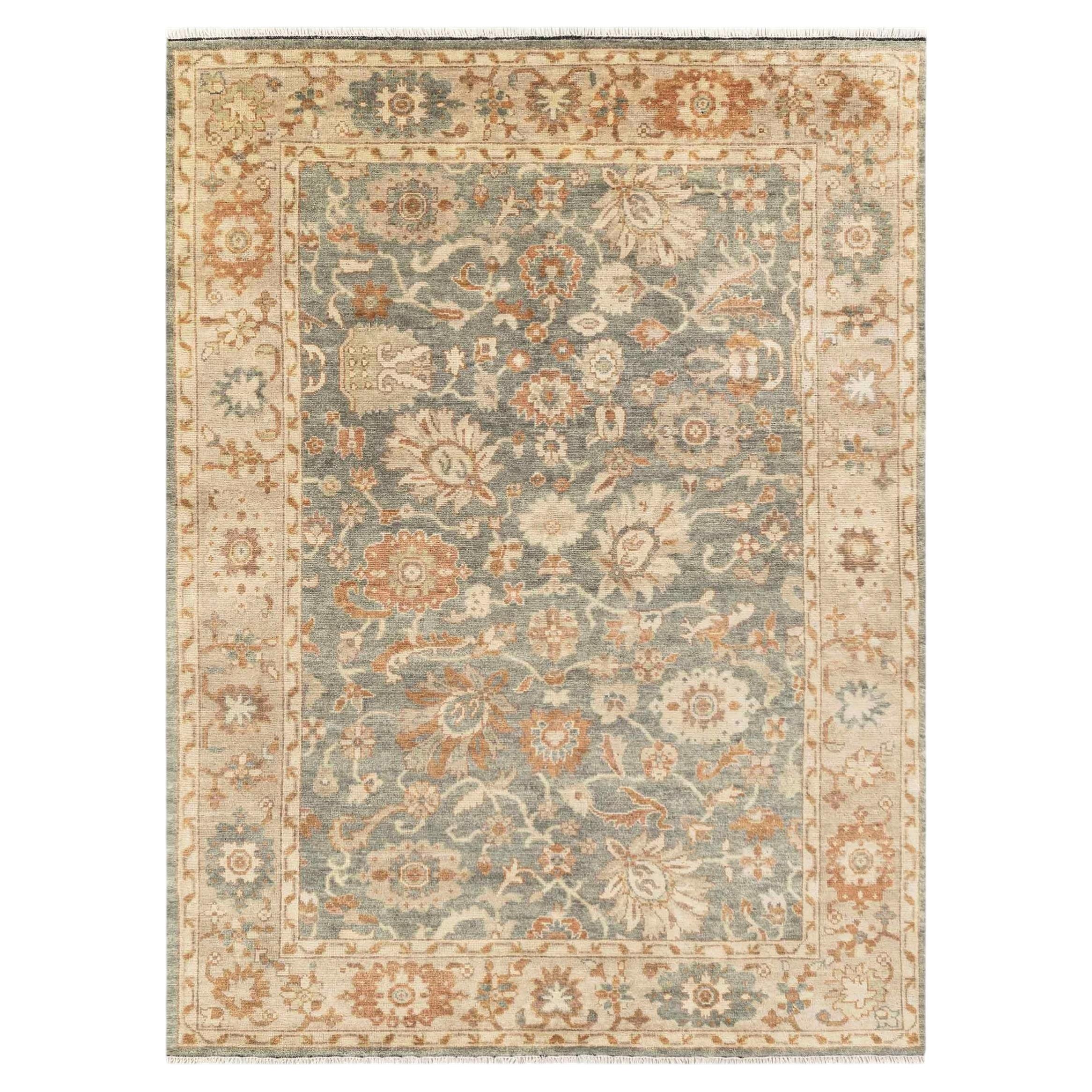 9x12 Gray Beige Persian Oushak Hand Knotted Turkish Rug ( G-9136)