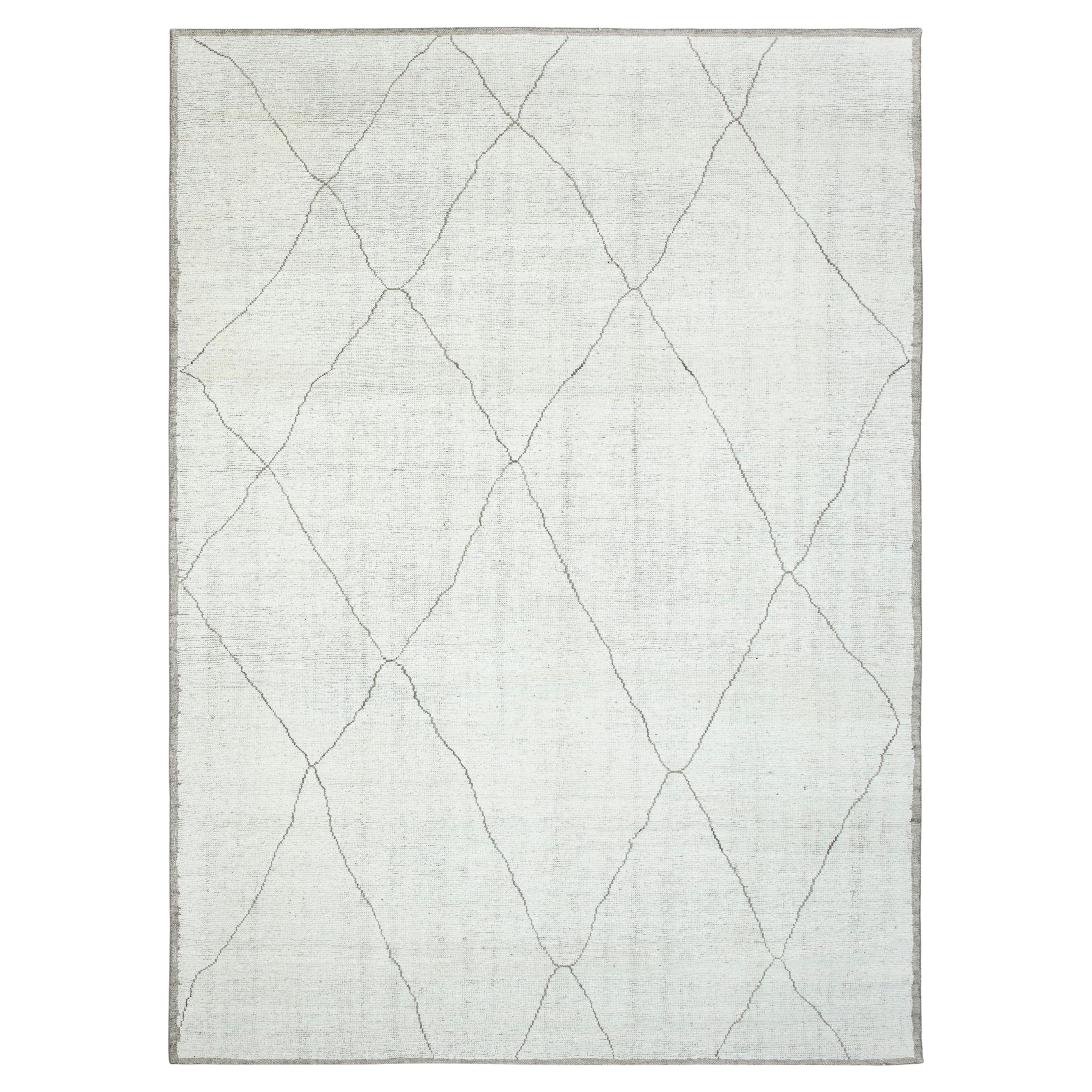 9x12 Gray Bohemian Moroccan Hand Knotted Wool Rug ( JC - 14182 )