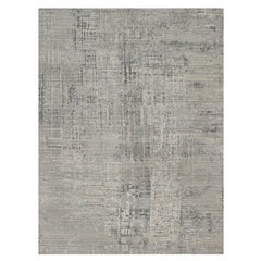9
x12
Gray Hand Knotted Modern Erased Design Undyed Natural Wool Rug