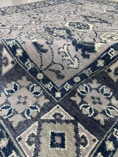 9x12 Gray Hand-Knotted Wool Floral Symmetries Classic Traditional Carpet Rug