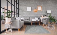 9x12 Gray Hand-Knotted Wool Subtle Vertical Stripe Geometric Modern Carpet Rug
