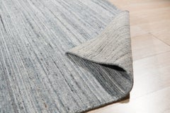 9x12 Gray Hand-Knotted Wool Textured Striated Geometric Modern Carpet Rug
