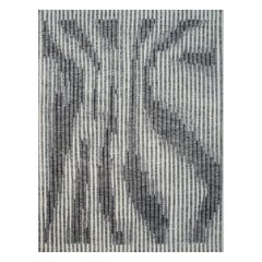 9x12 Gray Hand-Knotted Wool Vertical Shifting Sands Abstract Modern Carpet Rug