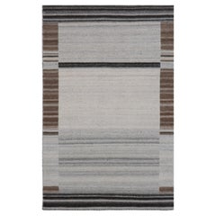 9x12 Gray Handwoven Wool Viscose Framed Linear Texture Geometric Carpet Rug