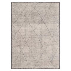 9x12 Gray Moroccan Berber Boho Hand Knotted Wool Rug ( JC - 3374 )