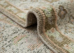 9x12 Gray Oushak Rug with Soft Pastel Accents Hand-Knotted Rug ( G-13984 )