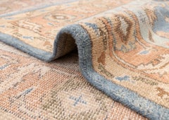 Tapis turc Oushak en laine noué à la main, style persan, gris, 9 x 12 (G - 15374)