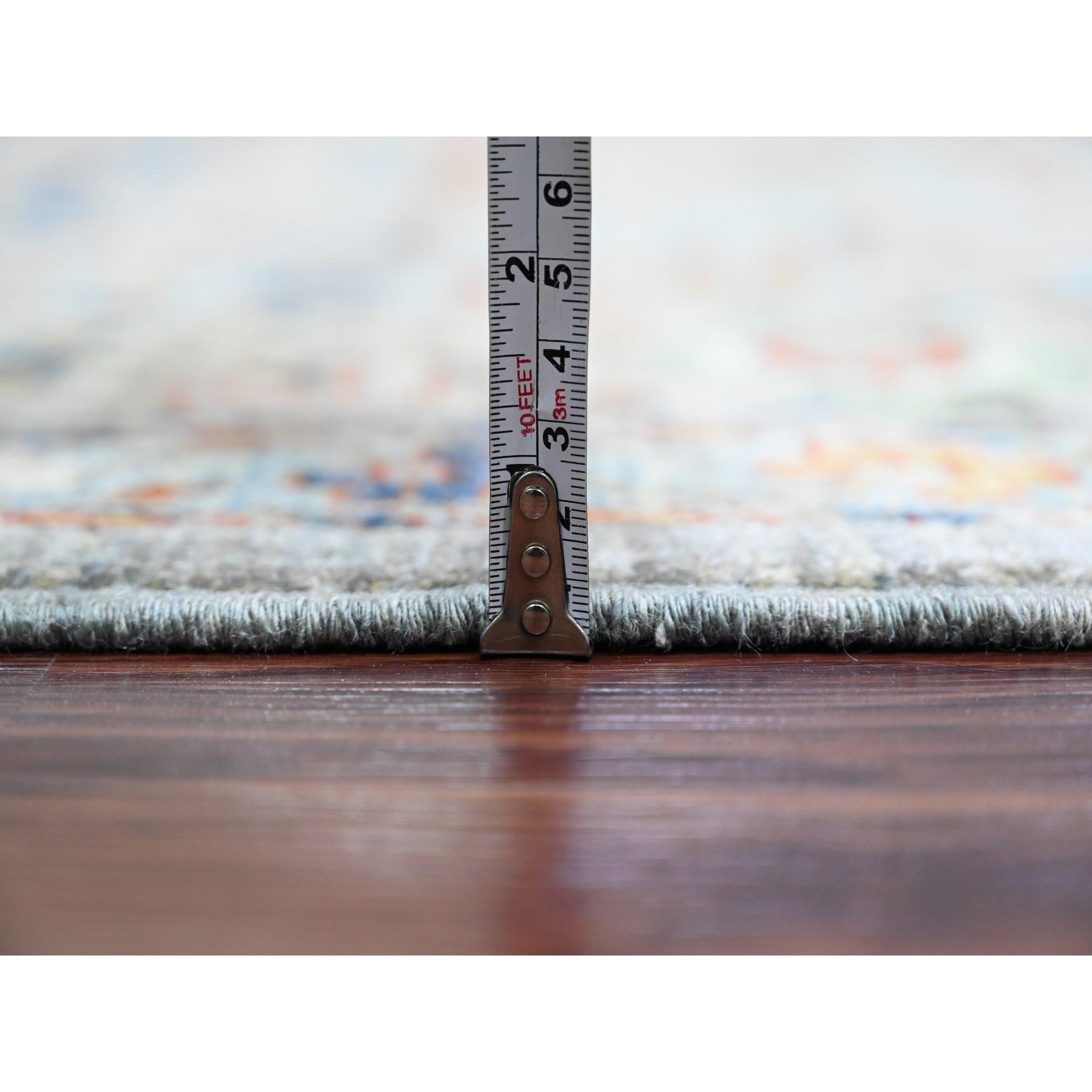 9'x12' Gray Peshawar Bijar Garus Design Aryana Grade Hand Knotted Wool Rug For Sale 4