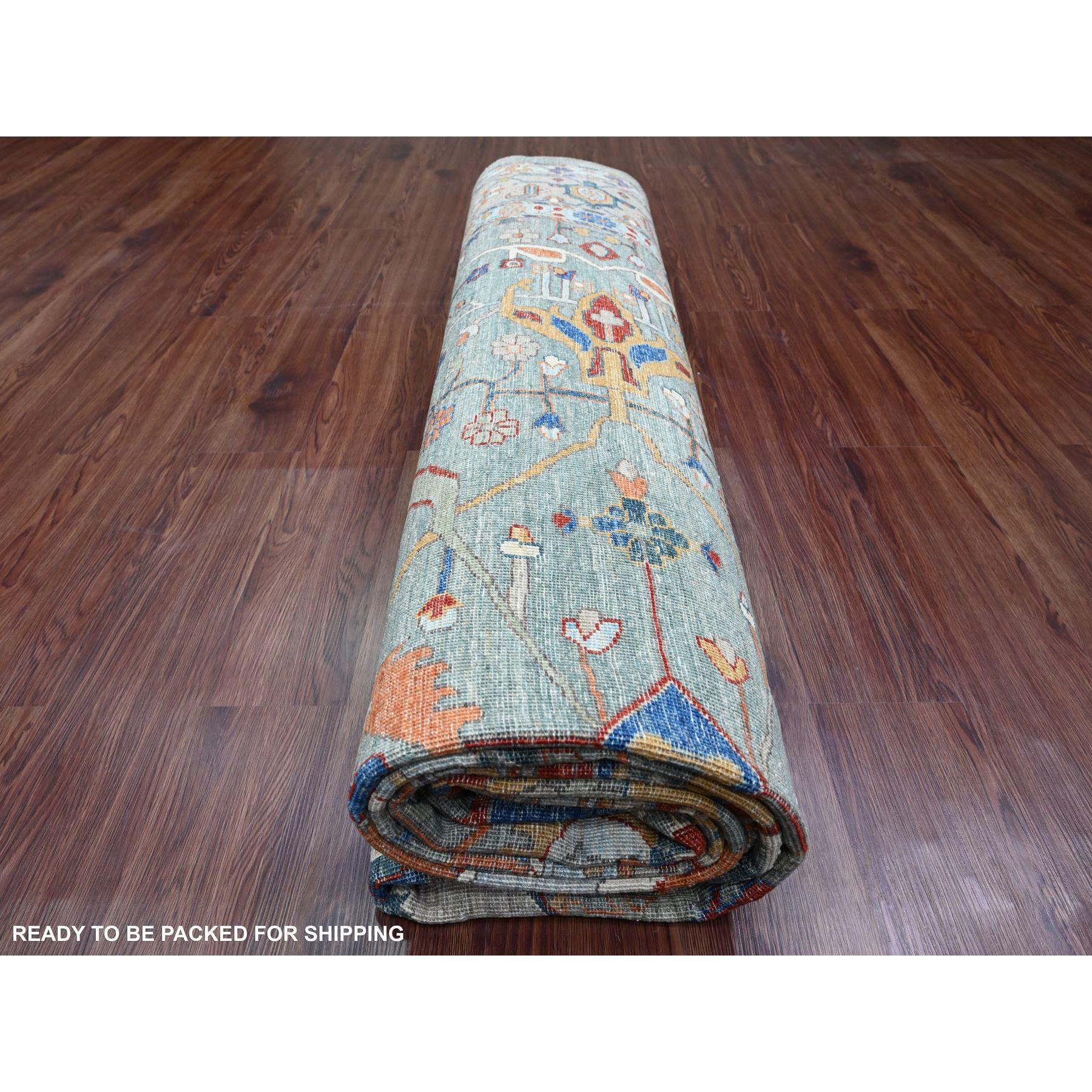 9'x12' Gray Peshawar Bijar Garus Design Aryana Grade Hand Knotted Wool Rug For Sale 3