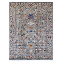 9
x12
 Grauer Peshawar Bijar Garus Design Aryana Grade Handgeknüpfter Wollteppich