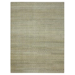 9'x12' Green All Over Repetitive Khotan Design Hand Knotted Wool Oriental Rug